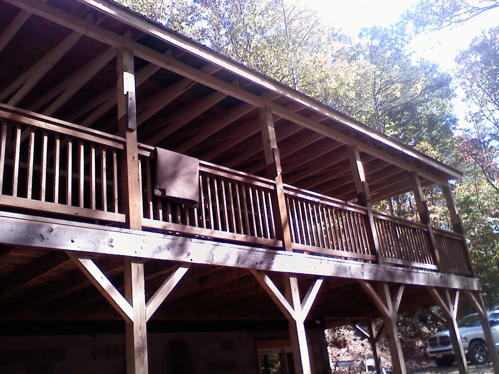 Timber framing under a new elevated porch and deck — Roof Leak Repair in Bath Springs by Roofing Brothers